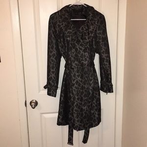 Elie Tahari animal print trench coat